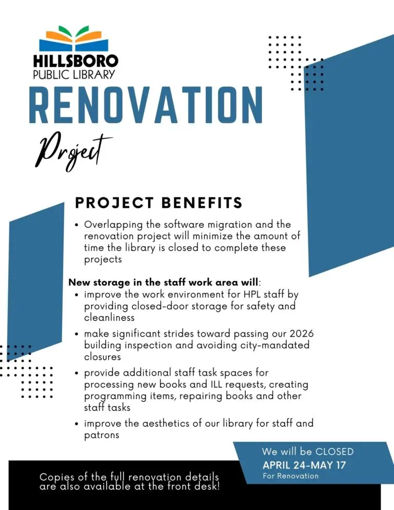 Project renovation benefits: improve work environment, pass building inspection, provide staff spaces