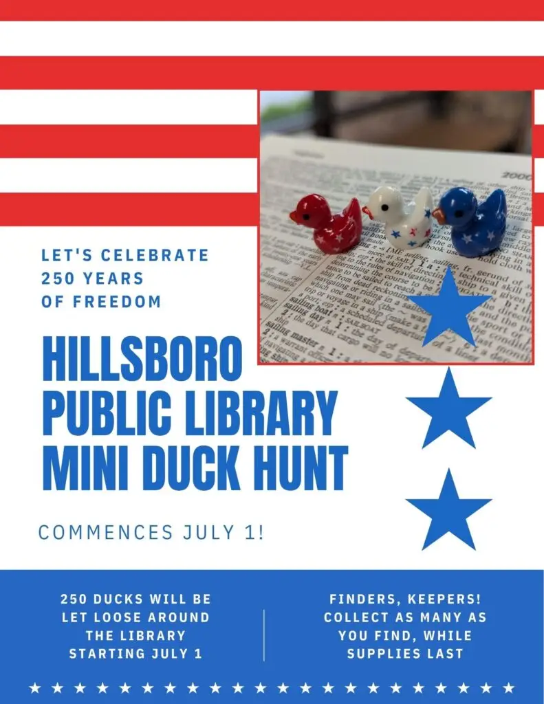 Find 250 loose ducks in the library starting July 1. Keep what you find.