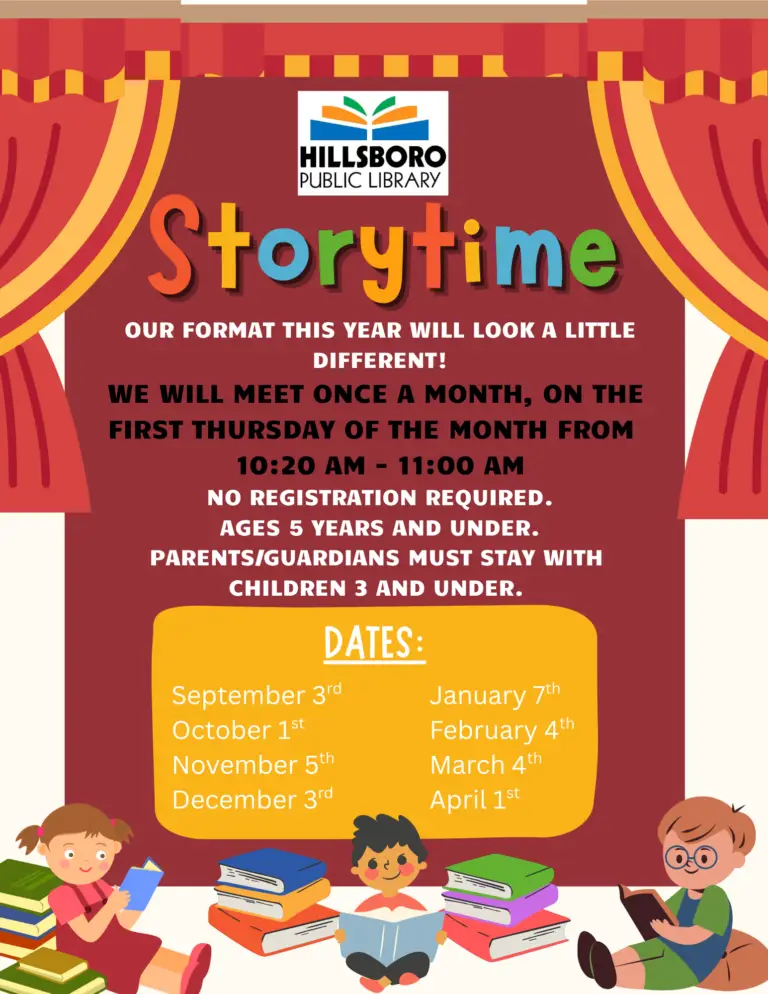 Storytime First Thursdays, Sept to April